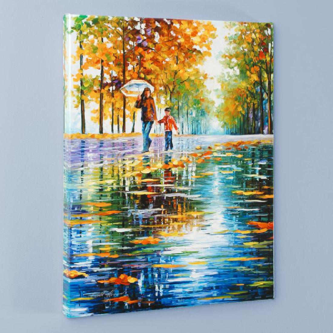 "Stroll in an Autumn Park" LIMITED EDITION Giclee on: Leonid Afremov's masterful use of color and texture make his paintings unique collectibles that are sure to brighten any wall. "Stroll in an Autumn Park" is a limited edition giclee on stretched canva