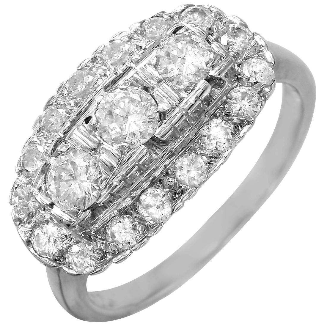 10KT White Gold Art Deco Diamond Ring (1 of 2)