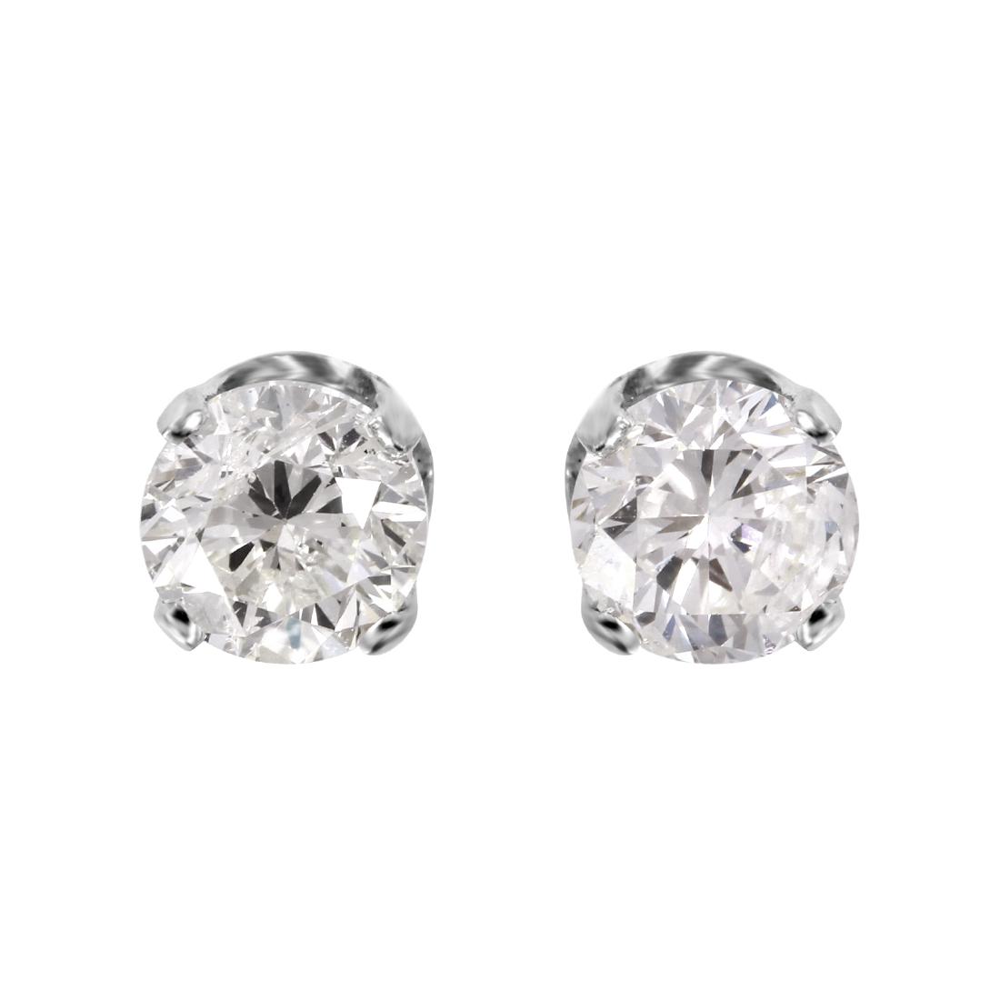 14KT White Gold Diamond Stud Earrings (1 of 3)