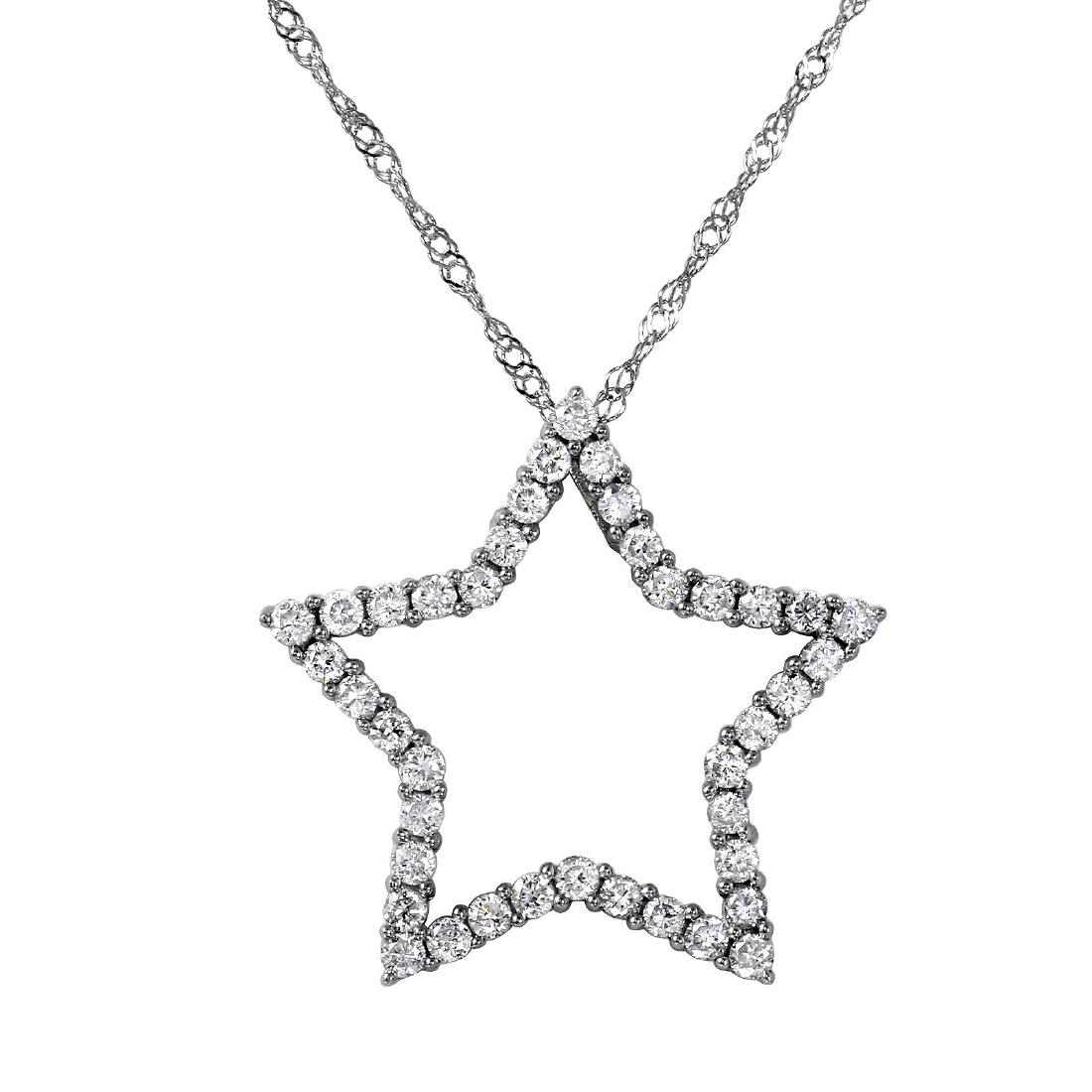 14KT White Gold Diamond Star Necklace (1 of 2)