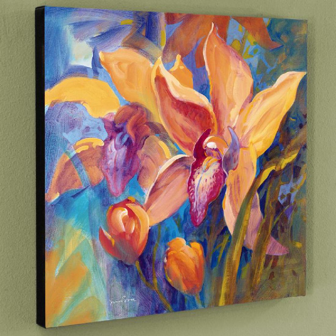 "All The Way To Paradise" Limited Edition Giclee on: Simon Bull depicts gleaming flowers with bold hues and delicate details, creating graceful and elegant pieces of art. "All The Way To Paradise" is a limited edition giclee on canvas, numbered and bear