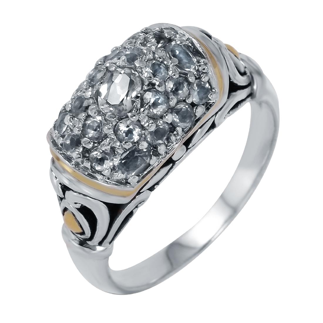 JOHN HARDY Sterling 18KT Gold Sapphire Ring Size 7 L498 (1 of 4)