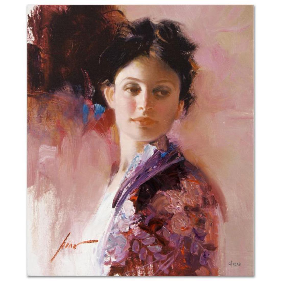 Pino (1939-2010) - "Alice" Artist Embellished Limited: "Alice" is a limited edition giclee on stretched canvas that has been hand-embellished by Pino himself, AP Numbered and Hand signed by Pino (1939-2010). Includes Certificate of Authenticity. Measures