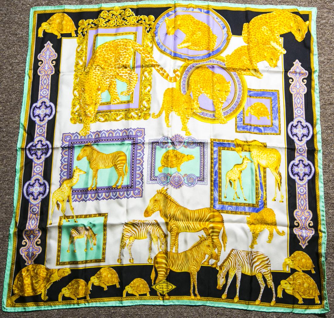Autherntic Atelier Versace Yellow Silk Scarf in Zoo (1 of 4)
