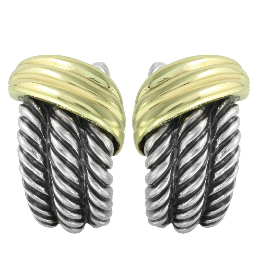 DAVID YURMAN Two Tone Shrimp Earrings L1964 (1 of 4)