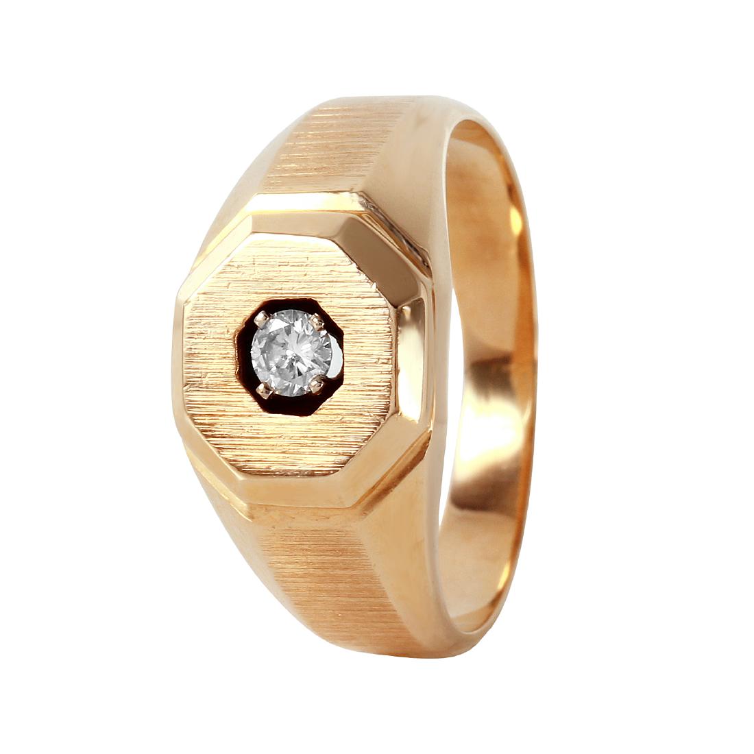 14KT Yellow Gold 0.10ctw Men's Diamond Solitaire Ring (1 of 4)