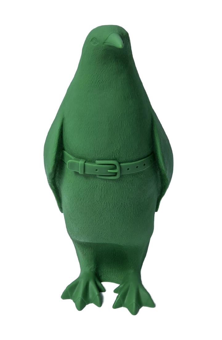 Small Cloned Green Penguin with Water Bottle, Cuban: Small Cloned Green Penguin with Water Bottle, Cuban Edition.nnSmall Cloned Penguin with Water Bottle, in Green William Sweetlove has designed a limited edition Cuba themed version of his popular Clone