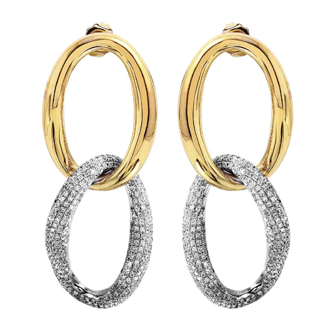 14KT Two Tone Gold 1.97ctw Diamond Earrings L1876 (1 of 6)