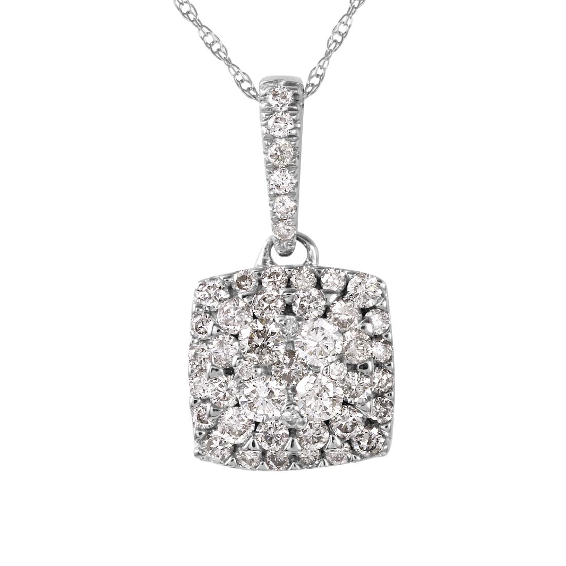 10KT White Gold 0.50ctw Diamond Pendant Chain Length (1 of 6)