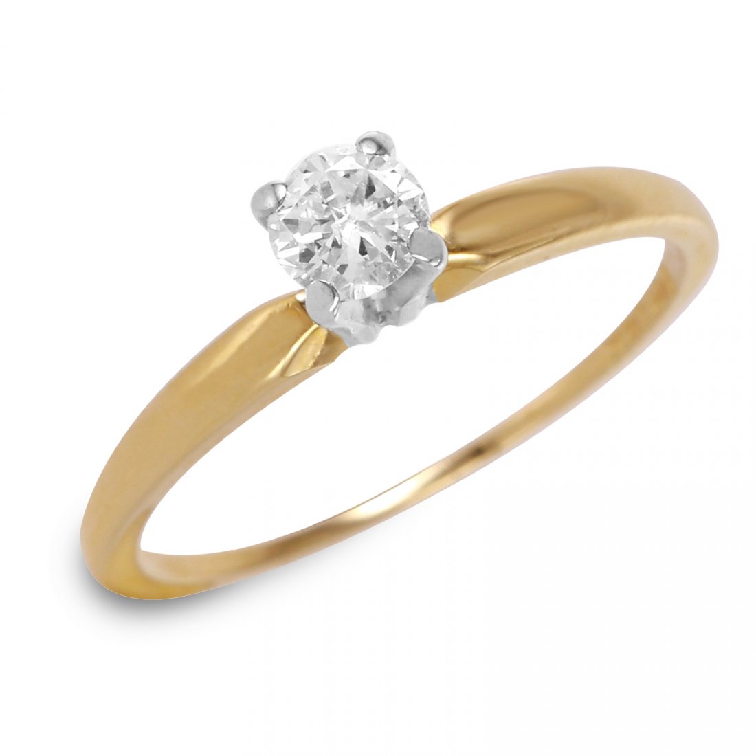 14KT Yellow Gold Diamond Solitaire Ring - #252 (1 of 2)