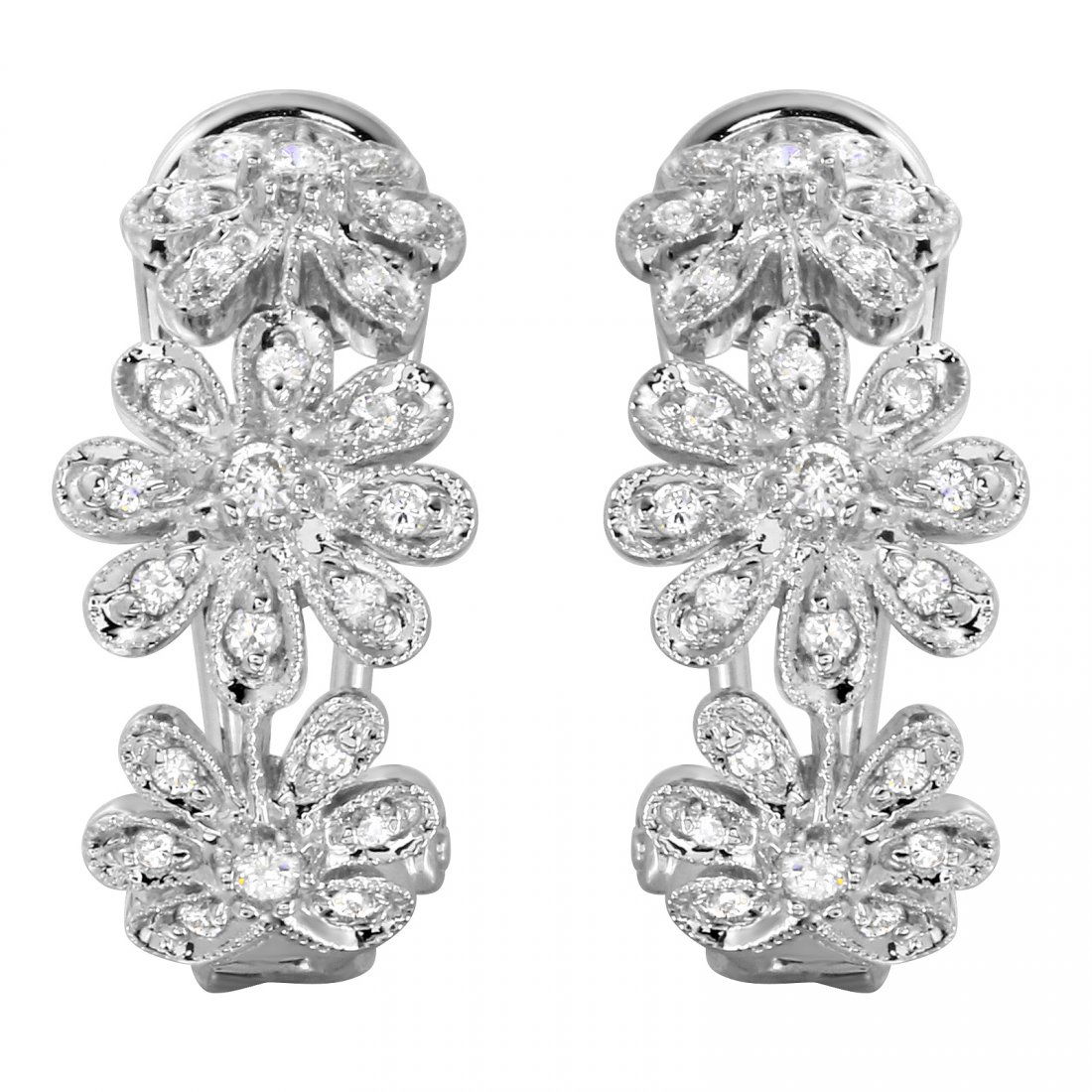 14KT White Gold Diamond Earrings (1 of 2)