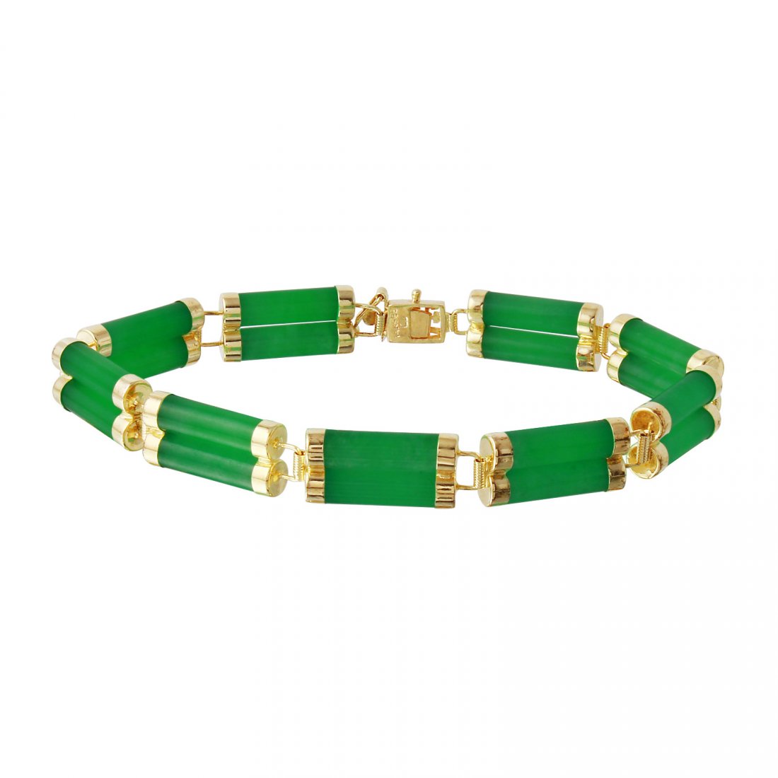 14KT Yellow Gold Jade Bracelet (1 of 3)