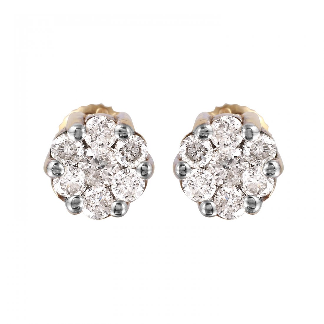 14KT Yellow Gold Diamond Stud Earrings (1 of 2)
