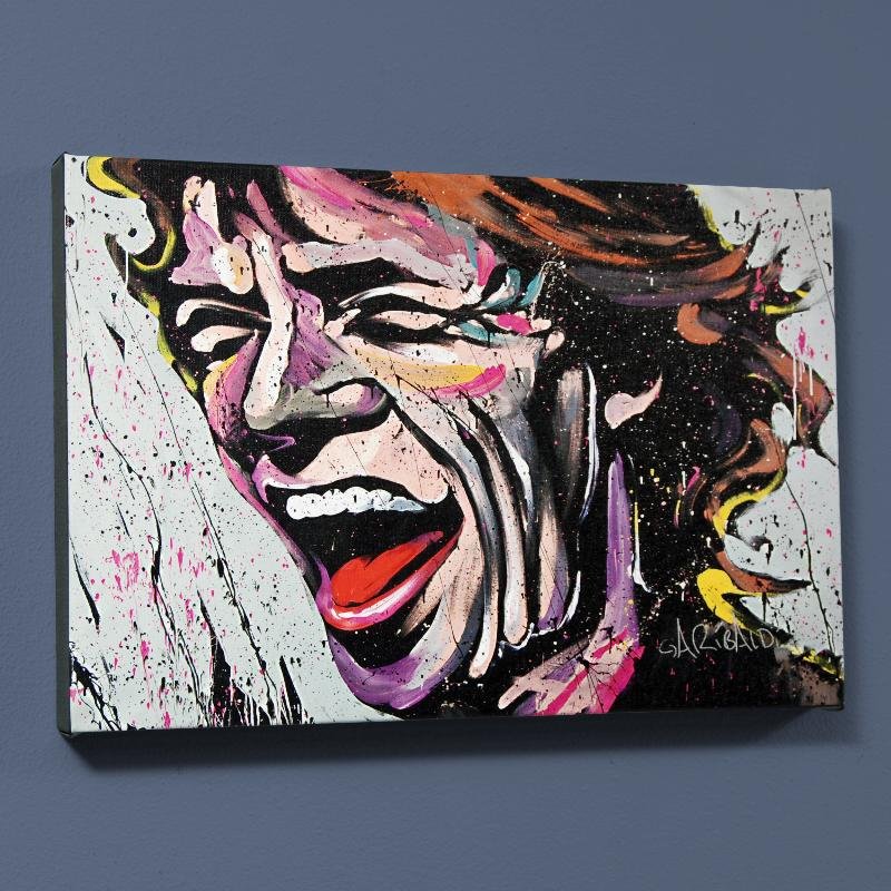"Mick Jagger" LIMITED EDITION Giclee on Canvas by David (1 of 3)
