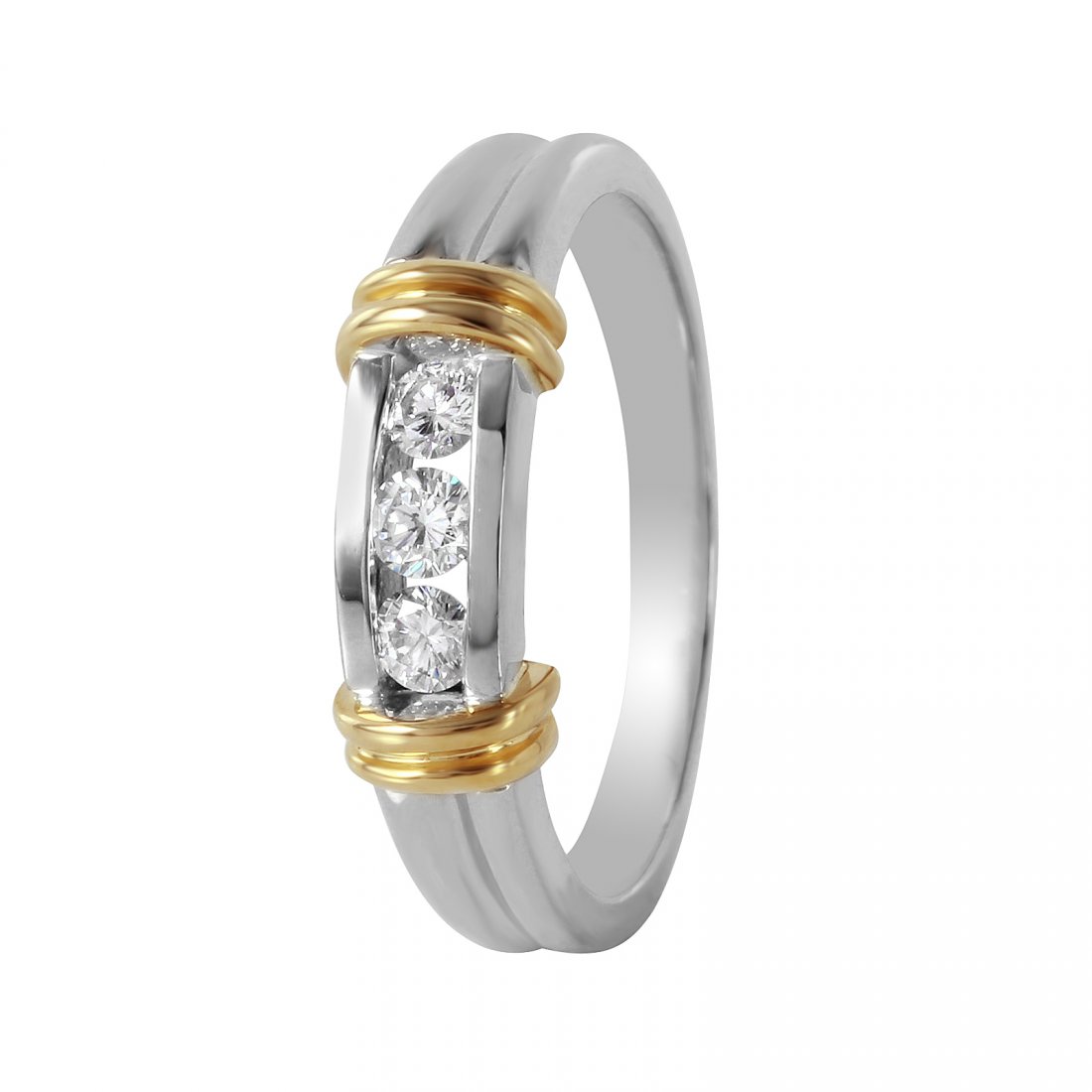 14KT Yellow and White Gold Diamond Ring (1 of 2)