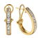14KT Yellow Gold Diamond Omega Earrings - 2