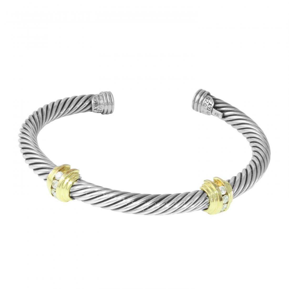 David Yurman Diamond Two Tone Cuff (1 of 2)