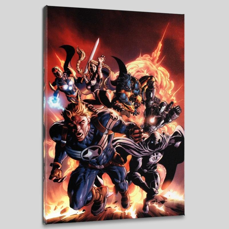 "Secret Avengers #2" LIMITED EDITION Giclee on Canvas: A piece of comic book history, this limited edition, from original art by Marko Djurdjevic, depicts the mighty Avengers. Marko Djurdjevic was discovered by Marvel after posting a series of re-designs