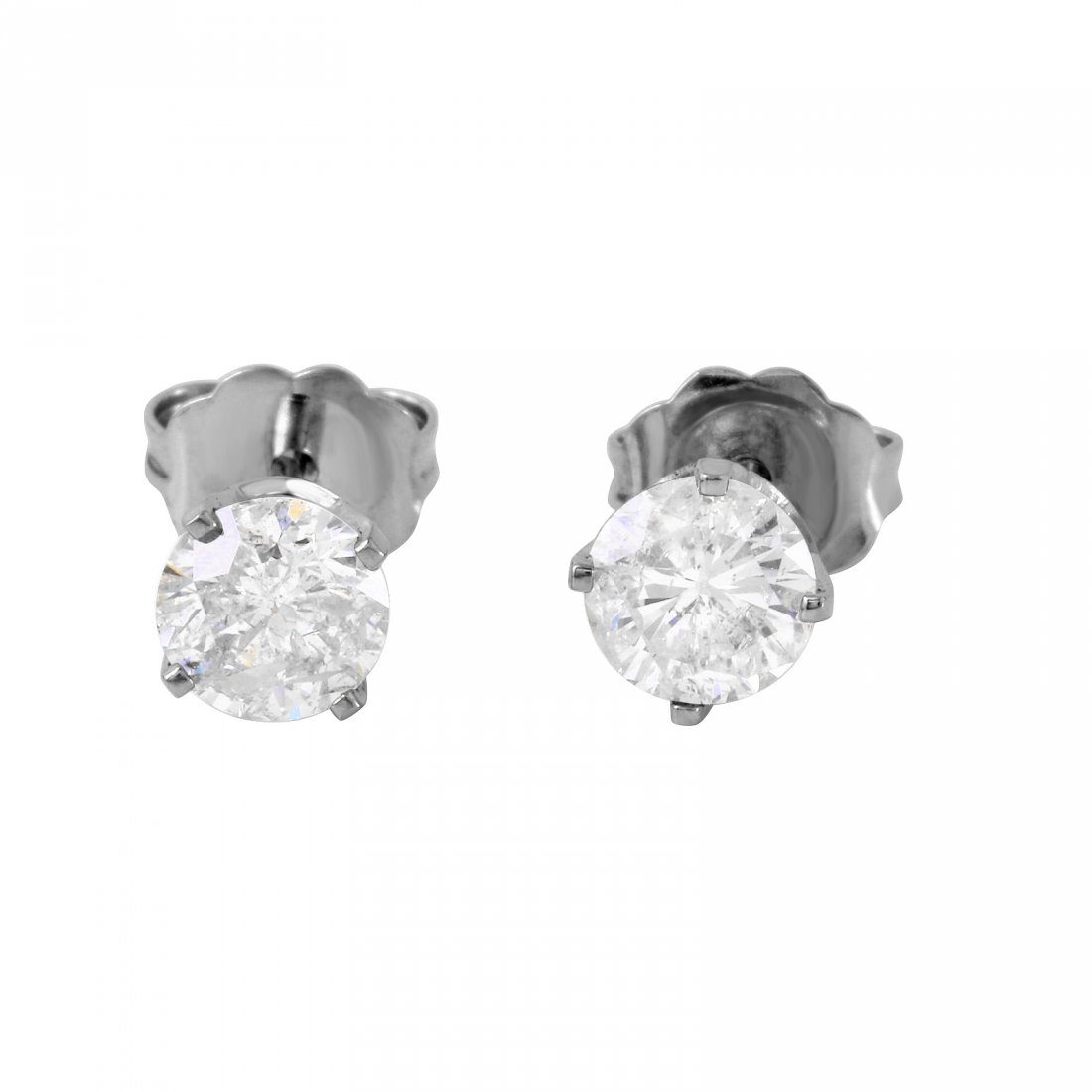 14KT White Gold Diamond Stud Earrings (1 of 2)