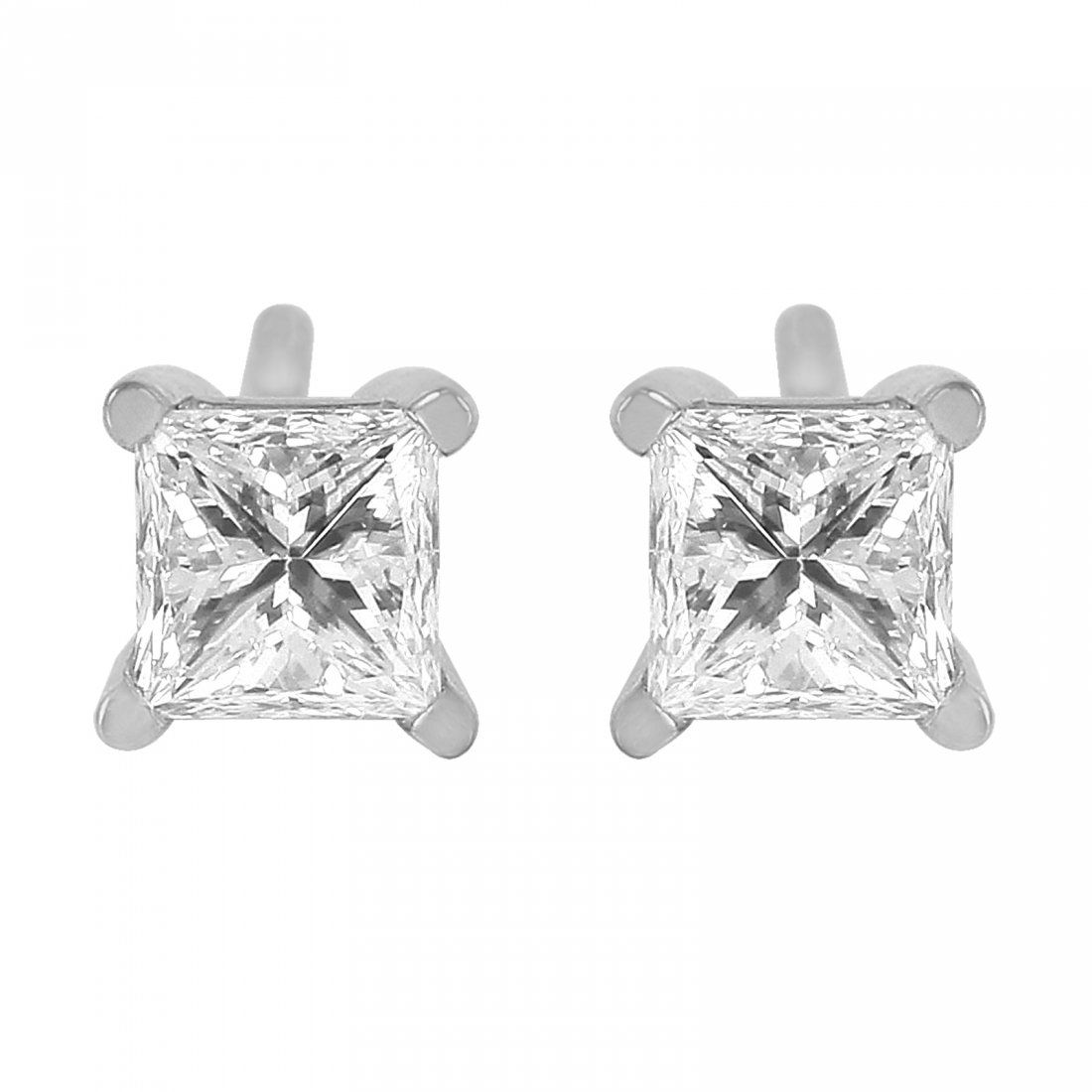 Platinum Princess Diamond Stud Earrings (1 of 2)