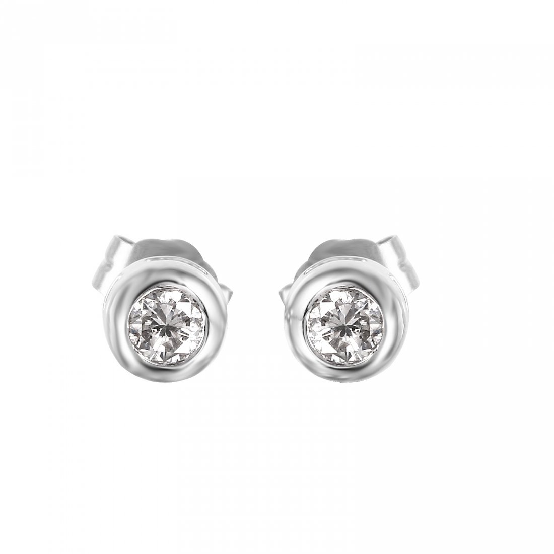 14KT White Gold Diamond Stud Earrings (1 of 2)