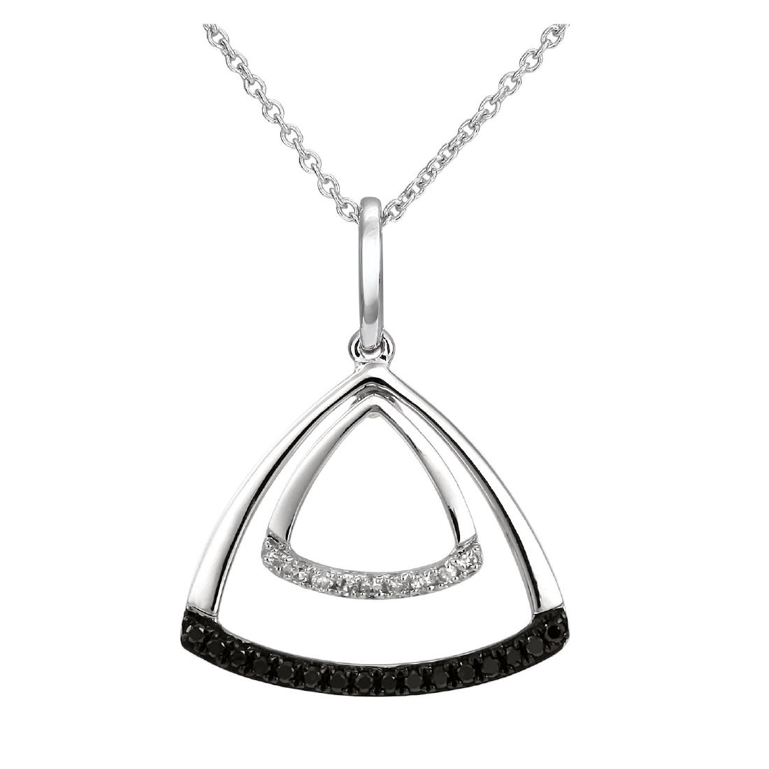 14KT White Gold Diamond Pendant With Chain (1 of 1)