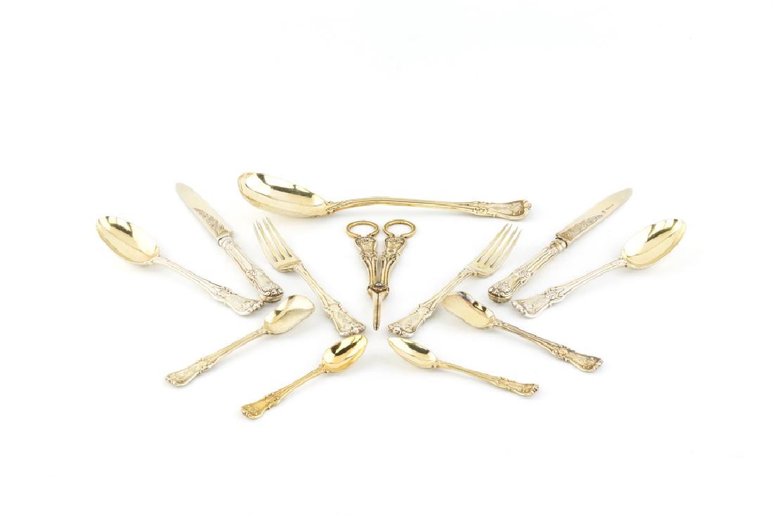 CUTLERY SERVICE IN SILVER VERMEILLE |  SERVIZIO DI (1 of 1)