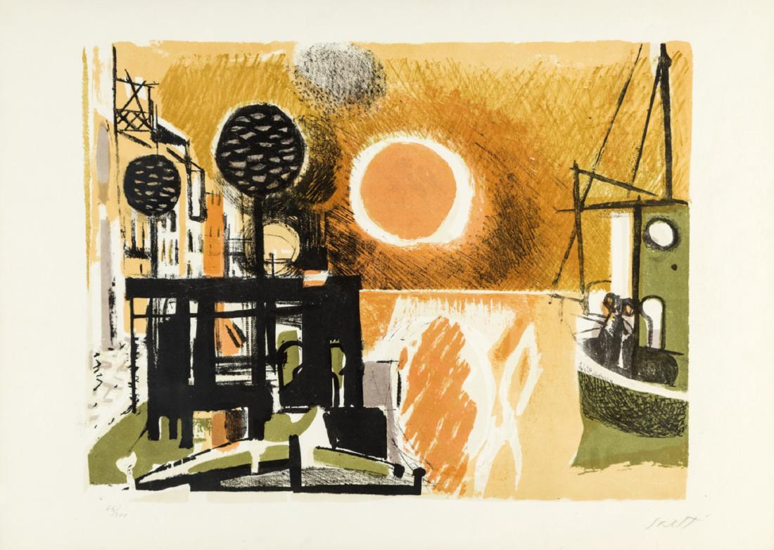 BRUNO SAETTI (BOLOGNA 1902-BOLOGNA 1984) SENZA TITOLO |: Litografia, cm 47x65,5, Firma "Saetti", Tiratura 65/200. | Lithograph, cm 47x65,5, Signature "Saetti", Printing No. 65/200.