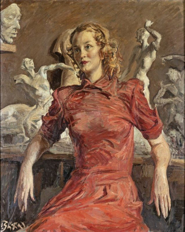 PAULO GHIGLIA  (FIRENZE 1905 - ROMA 1979) RITRATTO (1 of 3)