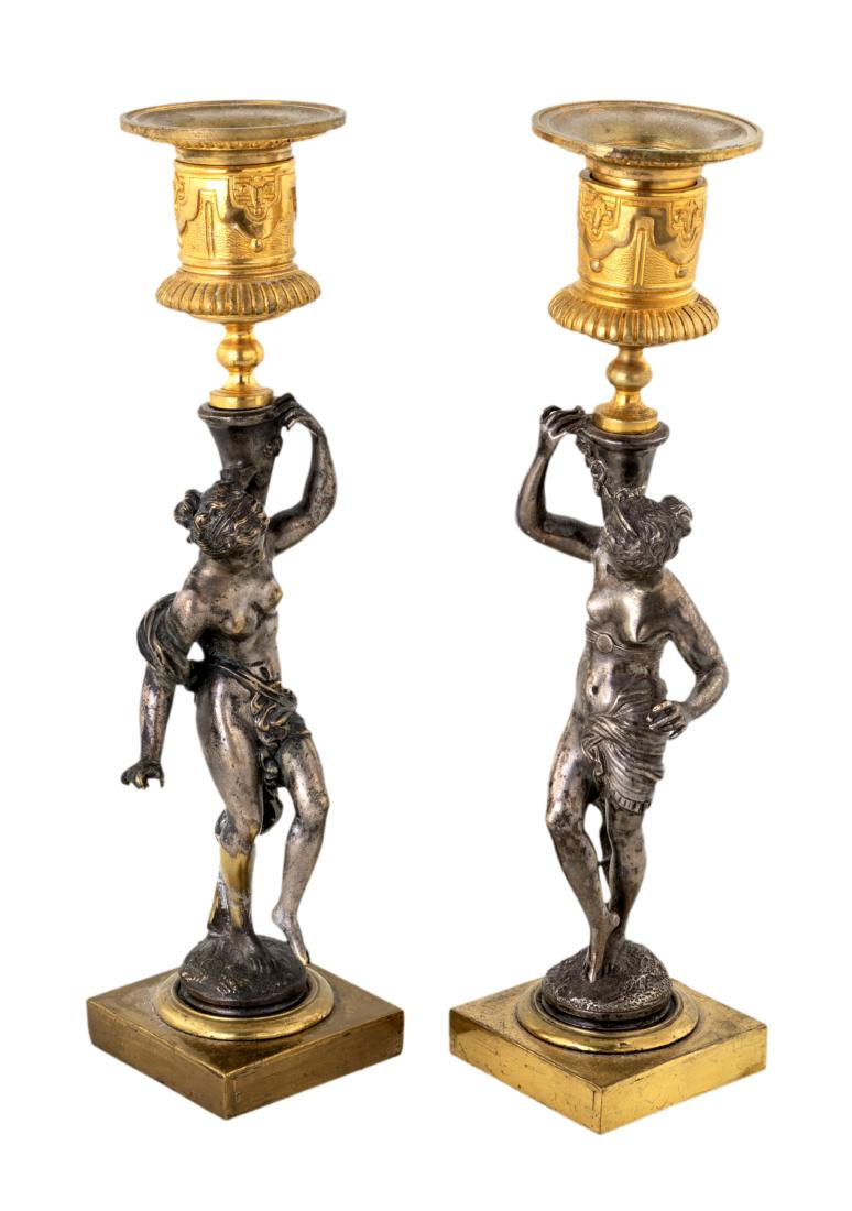 COPPIA DI CANDELIERI  | COUPLE OF BRONZE CANDLESTICK (1 of 1)