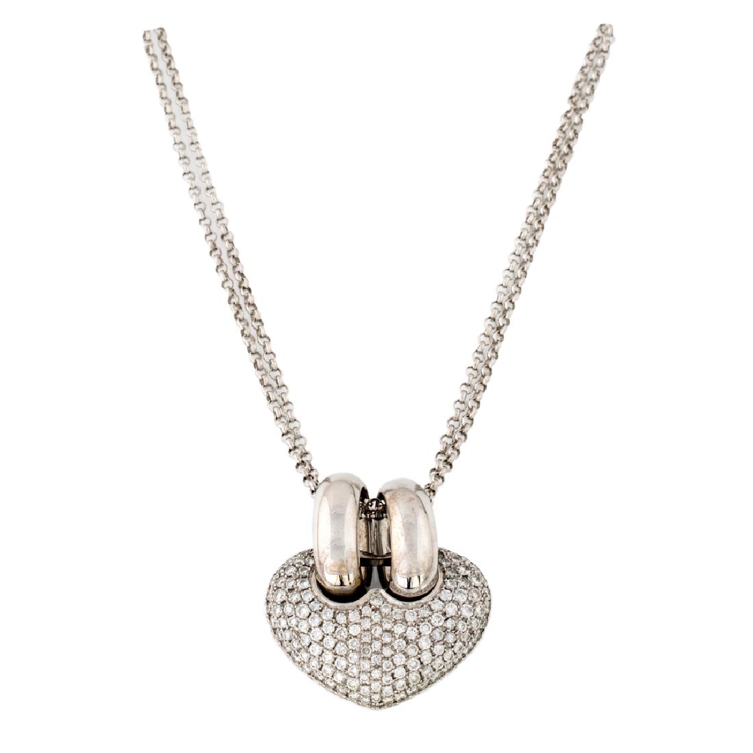 Ciondolo Chimento: ciondolo firmato Chimento, realizzato in oro bianco 750/000 con brillanti ct 2,06 G color.