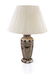 Paid of table lamps in silver metal with lampshade