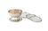 Bowl and four small silver plates