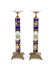 Pair of blue and golden porcelain columns