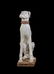 Big glazed terracotta sculpture of a dog