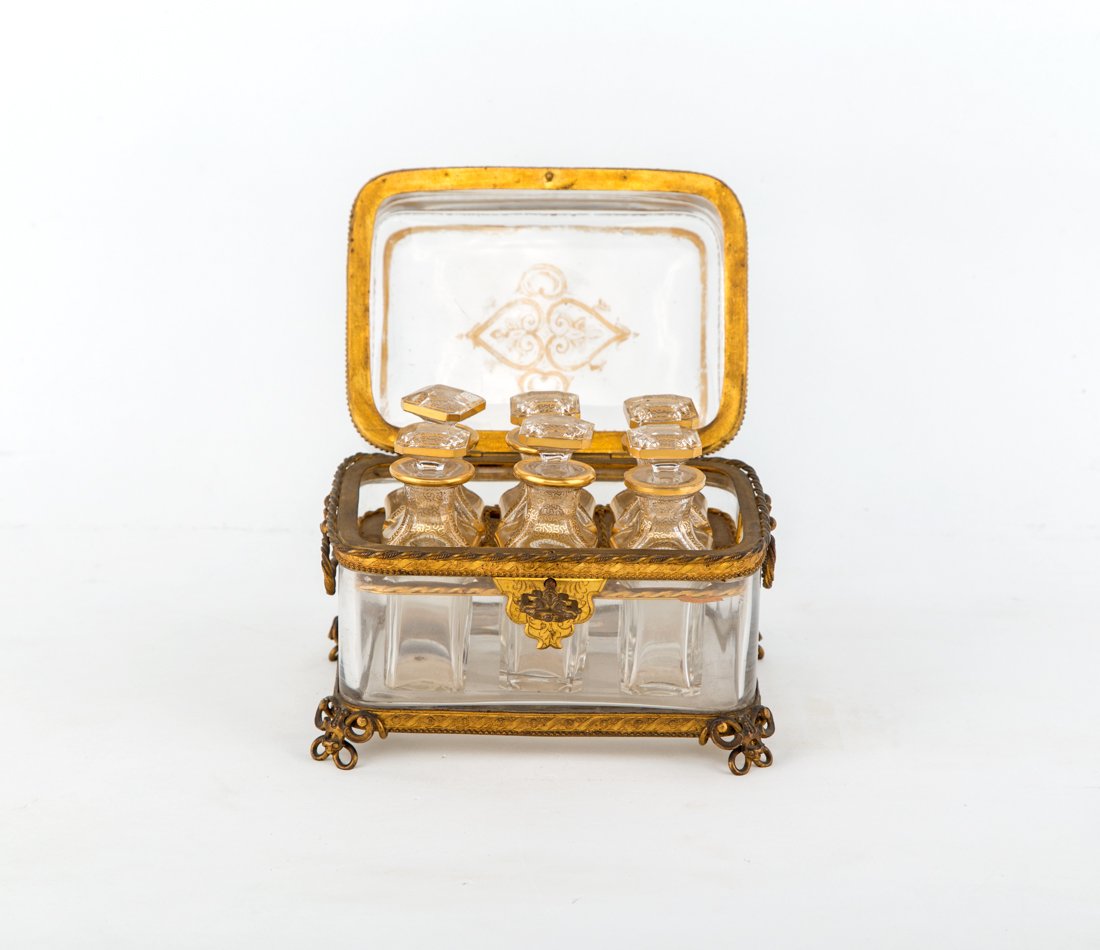 Cofanetto in cristallo di Boemia, con applicazioni in (1 of 1)