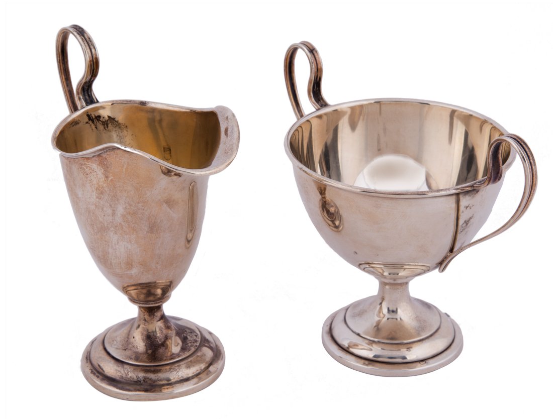 Coppa zuccheriera e una cremiera in argento Sterling | (1 of 1)