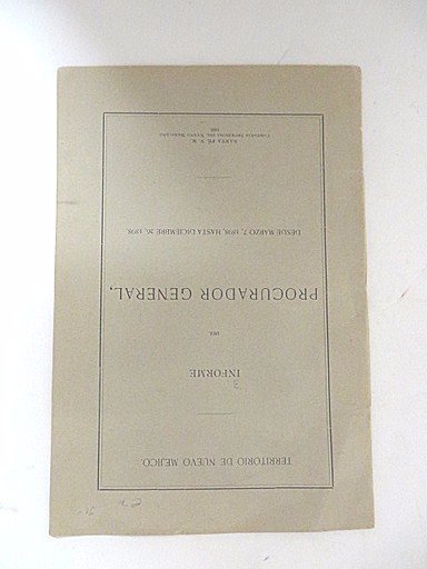 Territory of New Mexico. Booklet 1899 (1 of 3)