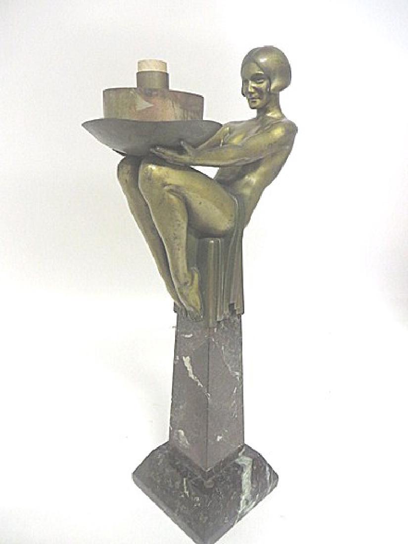 Art Deco Period Bronze Lamp (1 of 6)