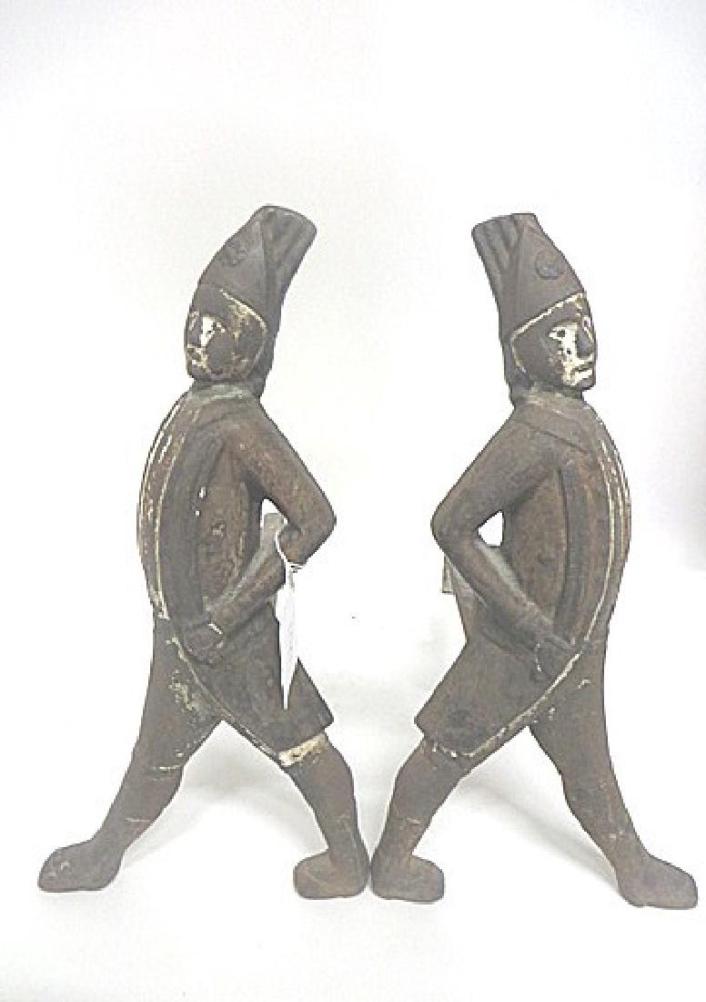 19thC. Hessian Cast Iron Andirons (1 of 2)