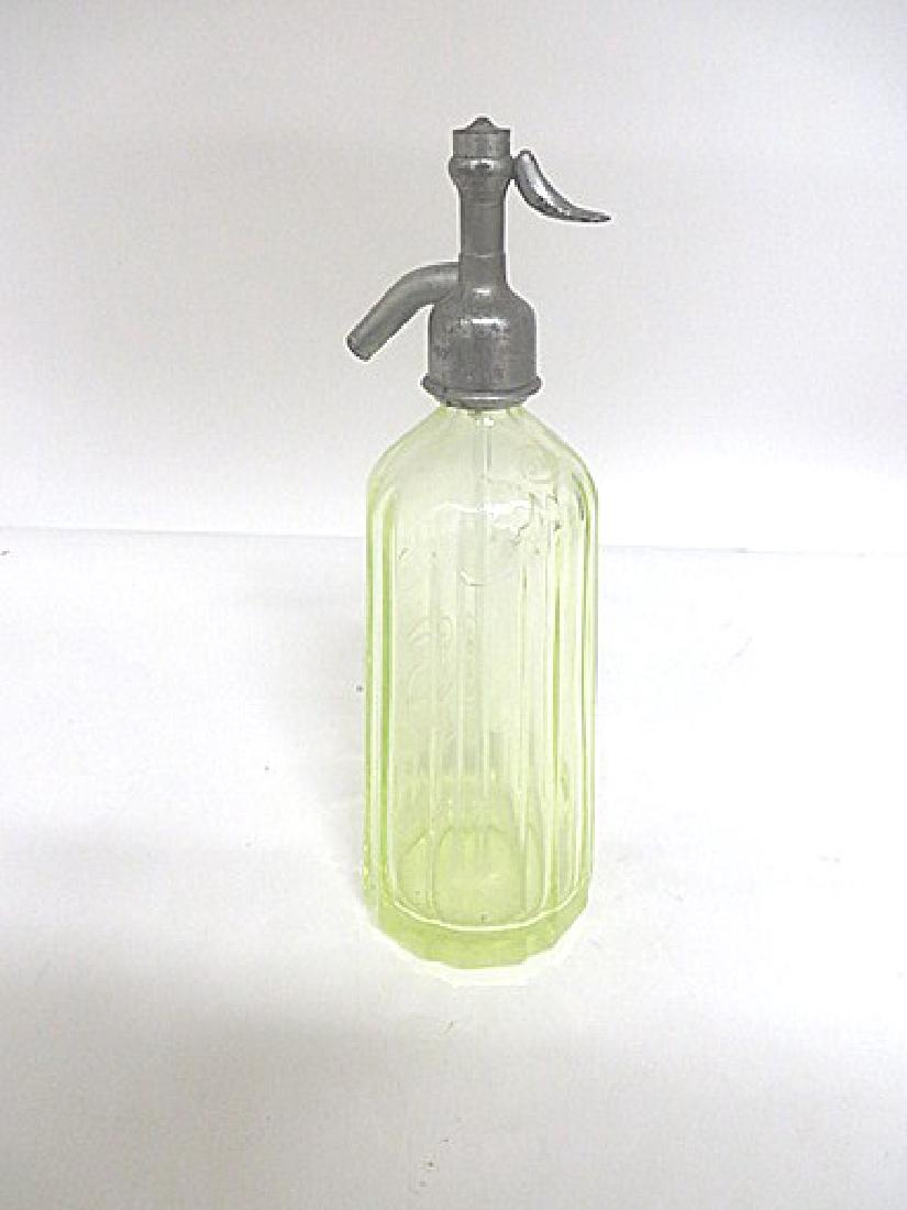 Antique Vaseline Glass Seltzer Bottle (1 of 1)