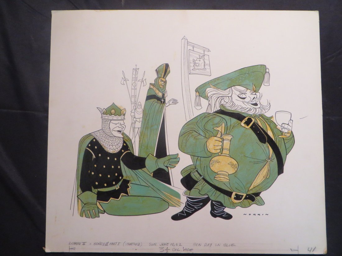 Richard II. Henry IV Stratford. 1962: Signed Norkin. 18" x 20 1/2"