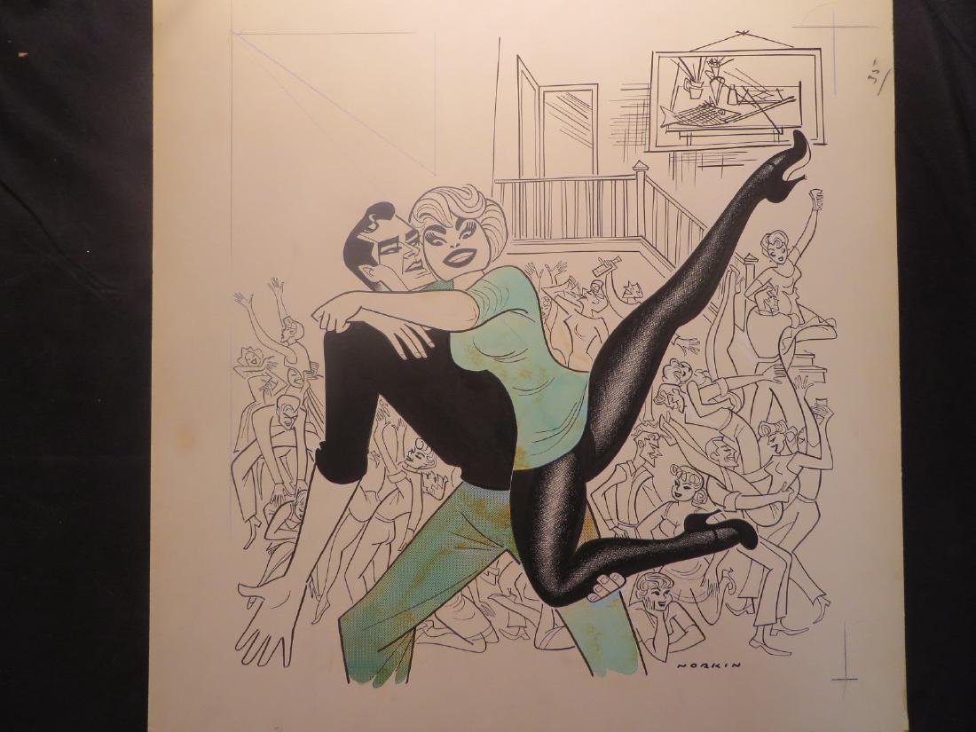 Broken Date. Skouratoff. Adam. 1958: Ballet. The Broken Date. Vladimir Skouratoff; Noelle Adam. Drawn by Sam Norkin for The Sun Drama Page, May 18, 1958. 21 1/2"H. x 20 1/2"W