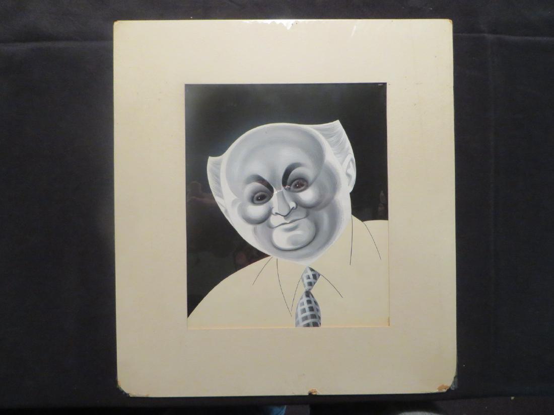 Ludwig Bemelmans. Sgd. Norkin: Amusing caricature. Matted. 9 1/2" x 7 1/2" (image)