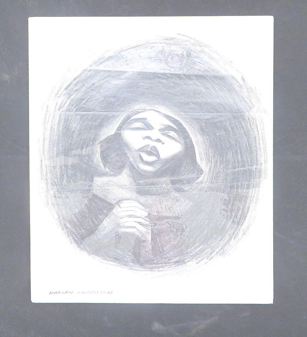 Marion Anderson. Pencil Sketch. 1960: Signed Norkin . 14" x 11 1/2"