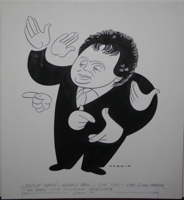 Jackie Mason. Pen & Ink.   Sam Norkin Signed (1 of 1)