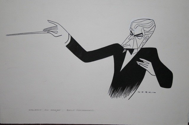 Von Karajan. Herbert . Pen and Ink. Signed Norkin (1 of 1)