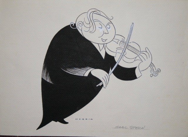 Isaac Stern . Pen and Ink. Signed Norkin (1 of 1)