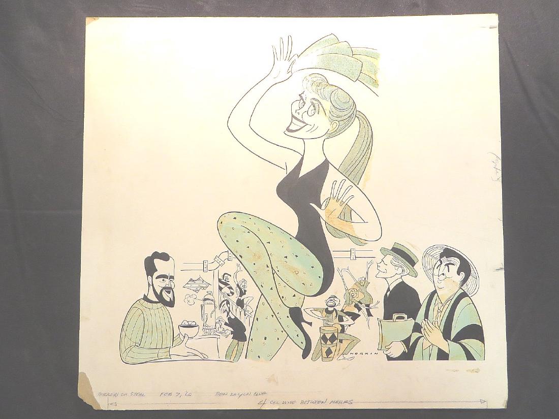 Garrett. Beg, Borrow or Steal. NY. 1960: Original pen and ink drawing by Sam Norkin. Signed Norkin and dated 02/07/60. 20" x 21"