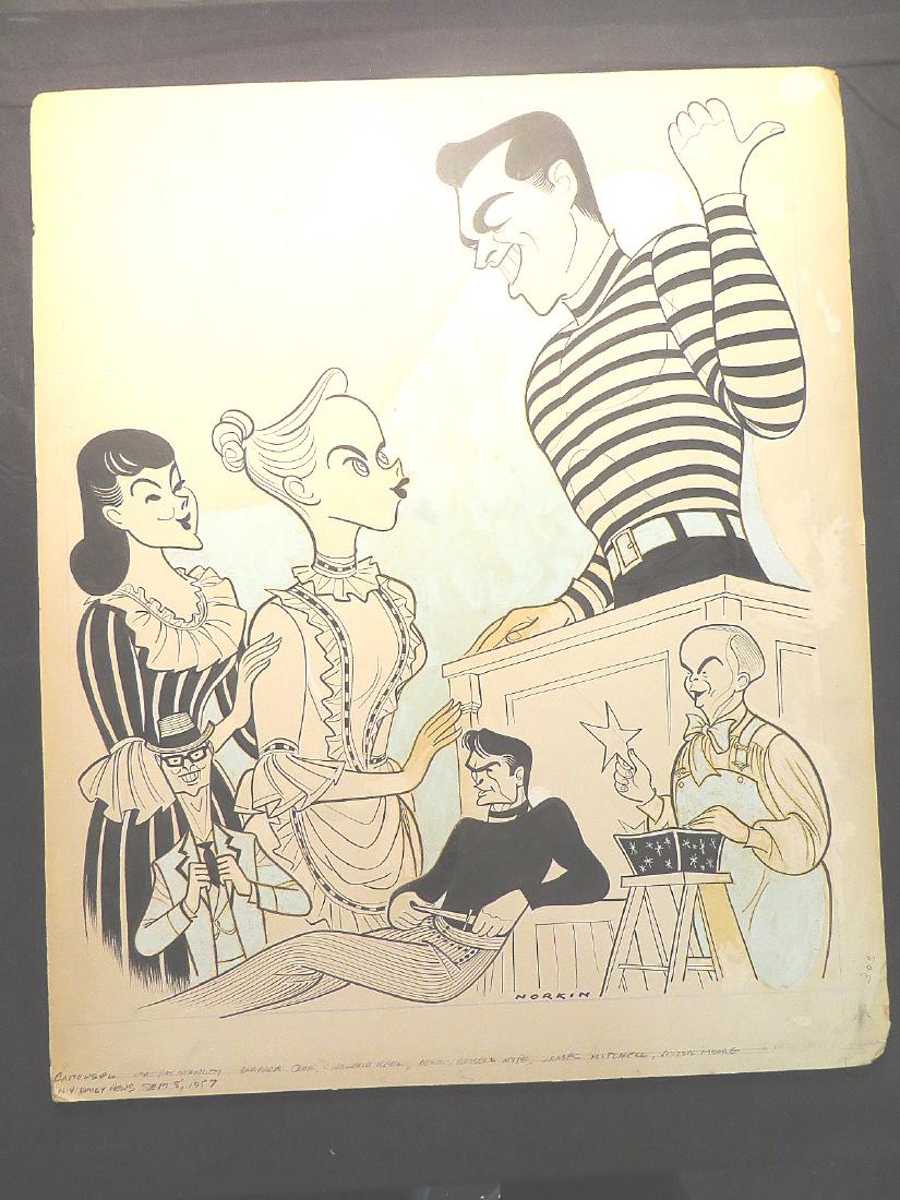 Cook. Carousel. 1957: Original pen and ink drawing by Sam Norkin. Signed Norkin and dated 09/08/57. 25" x 21"